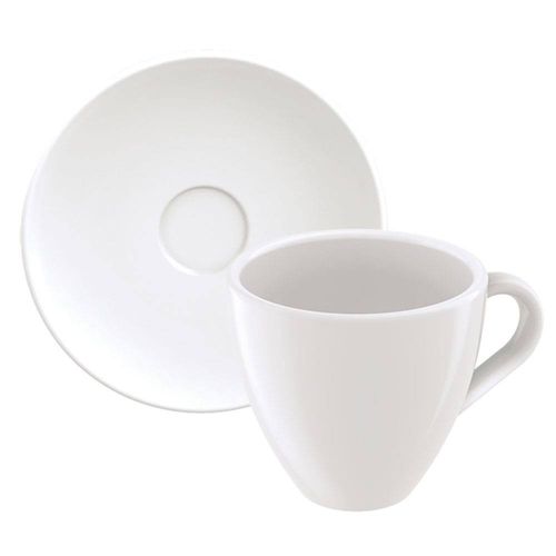 Conjunto com 6 Xícaras e Pires para Expresso Tramontina Paola em Porcelana Branca - 95 ml