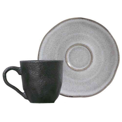 Conjunto de Xícaras de Café com Pires Porto Brasil Orgânico Concreto 6 peças - 120 ml