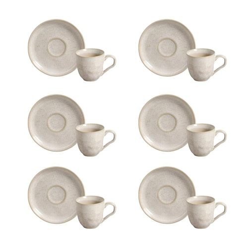 Conjunto de Xícaras de Café com Pires Porto Brasil Bio Latte 6 peças - 120 ml