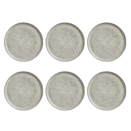 Conjunto de Pratos Rasos Porto Brasil Linhas Pistache com 6 Peças - Verde