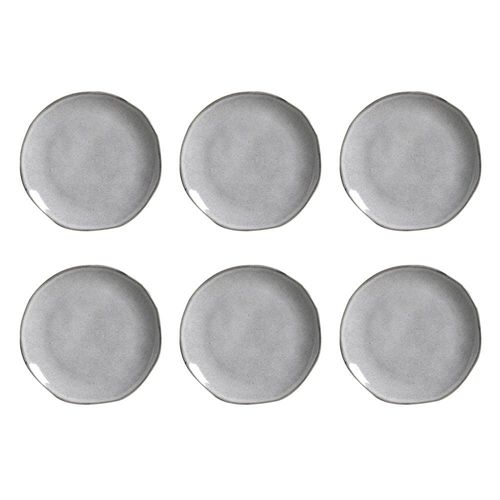 Conjunto de Pratos de Sobremesa Porto Brasil Orgânico Concreto com 6 peças - Cinza