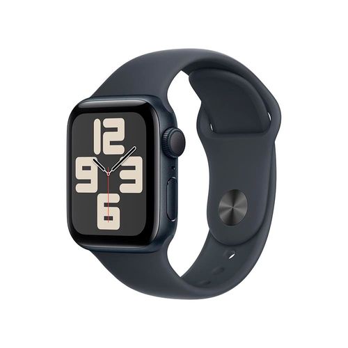 Apple Watch SE GPS, Caixa meia-noite de alumínio – 40 mm, Pulseira esportiva meia-noite – P/M