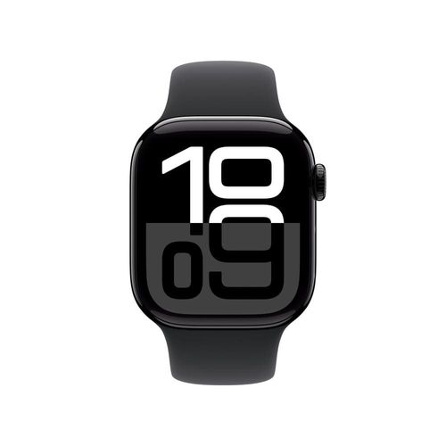 Apple Watch Series 10 GPS + Cellular, Caixa Prateada de Alumínio – 42 mm e Pulseira Esportiva Preta – M/G