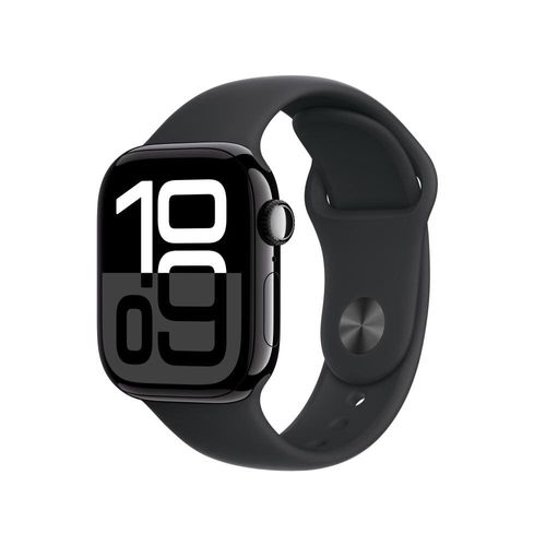 Apple Watch Series 10 GPS + Cellular, Caixa Prateada de Alumínio – 42 mm e Pulseira Esportiva Preta – M/G