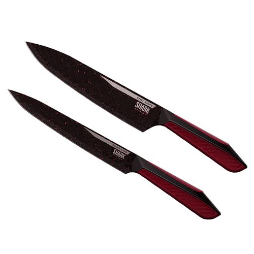 Conjunto de Facas Ichef Polishop - Professional Cut - Shark Series - Red