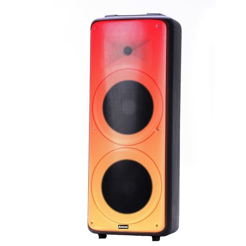 Caixa de Som Amplificada Amvox Party Vox Prime Bivolt com Bluetooth, Alça, 2 woofers de 10", 1 tweeter de 3" e Display de LED 2000W - Preta