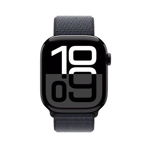 Apple Watch Series 10 GPS, Caixa preta brilhante de alumínio – 46 mm - Pulseira loop esportiva Tinto