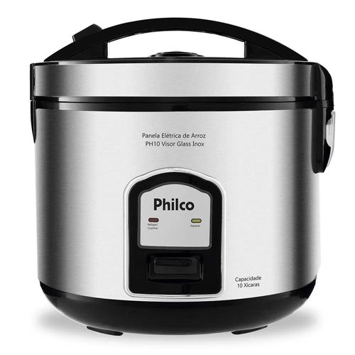 Panela Elétrica de Arroz Philco PH10P Visor Glass 10 Xícaras - Inox 220V