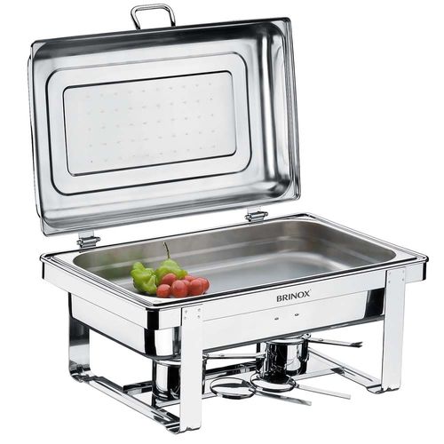 Rechaud Retangular Brinox Savoy com 2 Cubas 1098/202 - 5 Peças