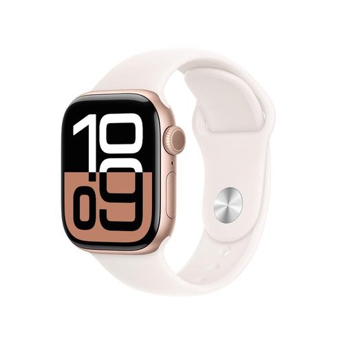 Apple Watch Series 10 GPS, Caixa Cor de Ouro Rosa de Alumínio – 42 mm e Pulseira Esportiva Blush-clara – P/M