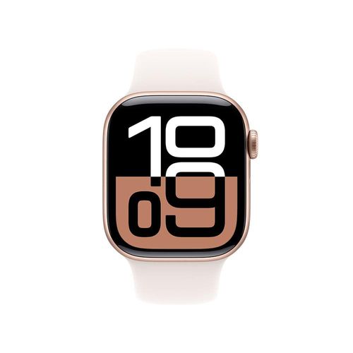 Apple Watch Series 10 GPS, Caixa Cor de Ouro Rosa de Alumínio – 42 mm e Pulseira Esportiva Blush-clara – P/M