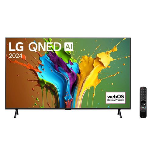 Smart TV 98" Ultra HD 4K QNED LG Gigante 98QNED89T, Processador a8 AI, Painel 120Hz, Quantum Dot Nanocell, FreeSync e webOS 24