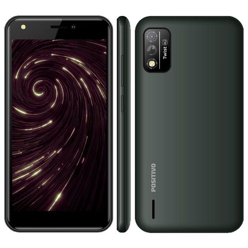 Smartphone Positivo Twist 4G S509 Cinza com 32GB, 4G, Tela 5”, Android 10, Dual Chip, Câmera 8MP e Processador Octa-Core de 1.6 Ghz