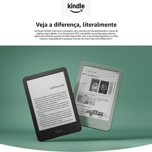 E-Reader Kindle 11ª Geração Amazon com 16GB, Luz integrada e Wi-Fi - Verde