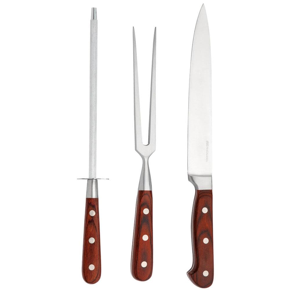 Jogo para Churrasco em Aço Inox  Hanzzo Wood
