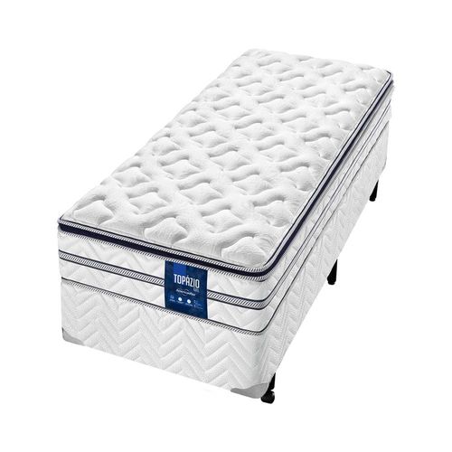 Cama Box Solteiro AmericanFlex Topázio Gel com Pillow Top e Molas Ensacadas 30x88x188 cm COL M ENS 88 TOPAZIO + BOX