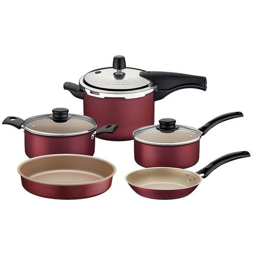 Conjunto de Panelas 5 Peças Tramontina Turim em Alumínio com Revestimento Antiaderente Starflon Max - Vermelho