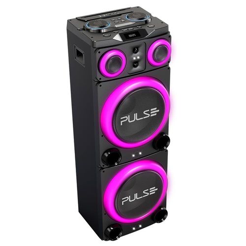 Caixa de Som Torre Pulse Double 15 SP515 com Bluetooth, USB e Iluminação LED - 3.500W RMS
