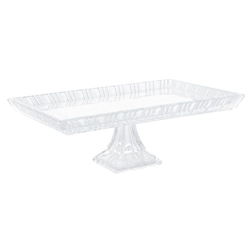 Prato Retangular de Cristal para Bolo Lyor Janine - 10x20x29,5cm (AxLxP)