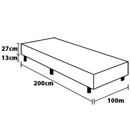 Base Box Solteirão Castor New Alfa com Revestimento em Tecido Poliéster 40x100x200cm - Cinza