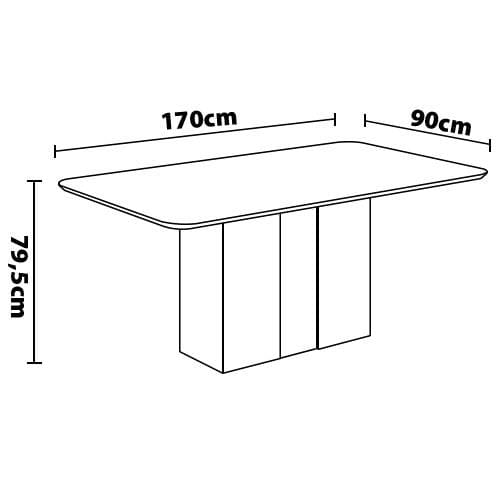 Mesa de Jantar DJ Móveis Londrina 79,5 x 170 x 90cm - Off White/Ginger