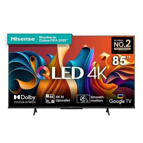 Smart TV 85" Hisense Ultra HD 4K QLED, Google TV com HDR10+, Dolby Atmos, Modo Esporte, Modo Jogo e Compatível com Alexa - 85A53HUA