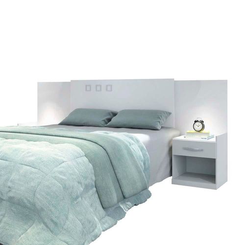 Cama Box Conjugada Casal Probel PROdormir Advanced com Espuma D28 - 54x138x188 cm + Cabeceira para Cama de Casal Santos Andirá Havana Plus com Mesa