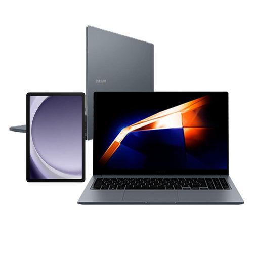 Notebook Samsung Galaxy Book4 com Core i5, 8GB RAM, 256GB SSD, Tela 15,6”, Windows 11 Home + Tablet Galaxy Tab A9+ 5G, Tela 11", 64GB, Wi-Fi e 4GB RAM