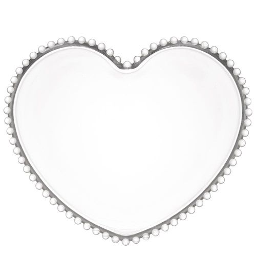 Prato Raso Wolff Coração Pearl Transparente - 25 cm