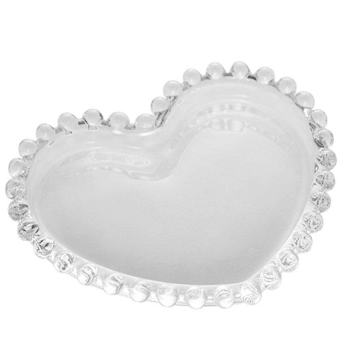 Conjunto de Pratos para Sobremesa Wolff Coração Pearl Transparente 13 cm - 4 Peças