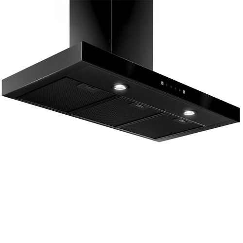 Coifa de Parede Brastemp Eclipse Collection BAE90AP com Painel Touch on Glass, Função Turbo e Iluminação LED Black Inox - 90cm 110V