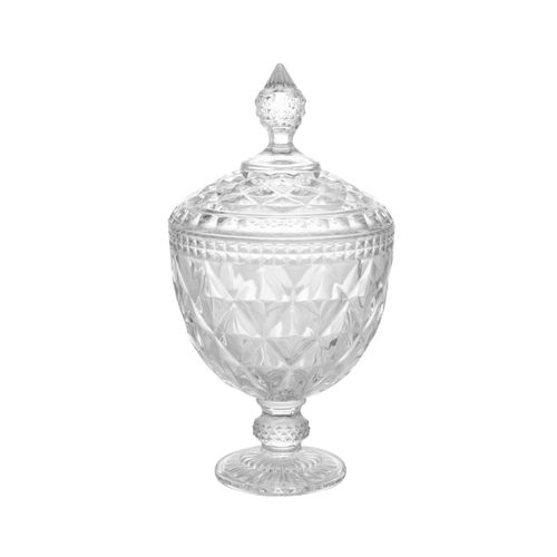 Potiche de Cristal Lyor Diamond com Pé - 28x15x15 cm (AxLxP)