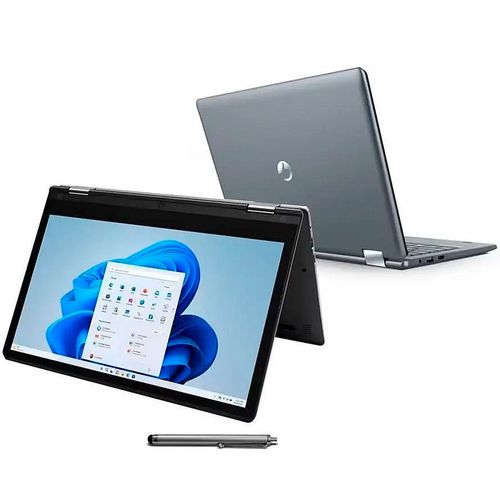 Notebook Positivo Duo 2 em 1 11.6 HD Celeron N4020 4GB SSD 128GB eMMC Windows 11 Pro Cinza