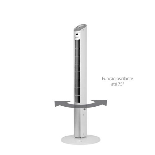 Ventilador de Torre 90cm Spirit Easy 40W de Potência e 3 Velocidades - Branco/Prata 220V