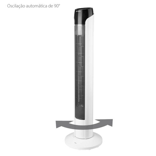 Ventilador de Torre 90cm Spirit SKY com 3 Velocidades, Controle Remoto e Timer de até 7h30 – Branco 110V