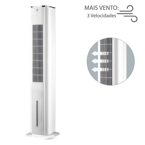 Climatizador de Ar Spirit Slim 1 Metro, 80W com Controle Remoto, Funções Resfriar, Umidificar e Purificar, 7 Litros - Branco 110V