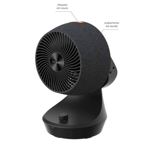 Circulador de Ar Spirit Orbit 20cm com 3 Velocidades e Múltiplas Inclinações – Preto Carvão 110V