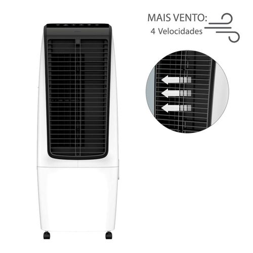 Climatizador de Ar Spirit Master 90cm, 110W com Controle Remoto, Display LED, Timer de até 8 horas, 20 Litros – Branco 110V