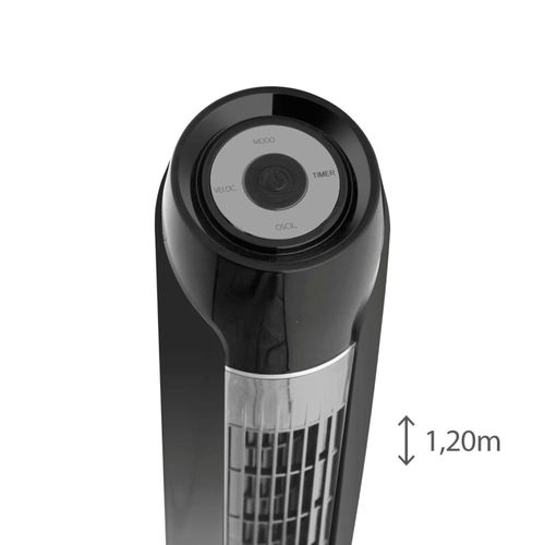 Ventilador de Torre 120cm Spirit SKY com 3 Velocidades, Controle Remoto e Timer de até 7h30 – Preto 220V