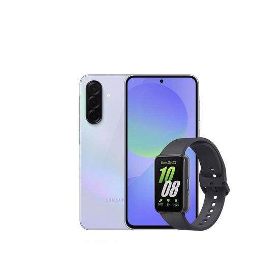 Smartphone Samsung Galaxy A36 5G Violeta 128GB, 6GB RAM, Câmera Tripla até 50MP, Tela Super AMOLED 6.7", IP67, NFC e Recursos AI + Galaxy Fit3 Grafite