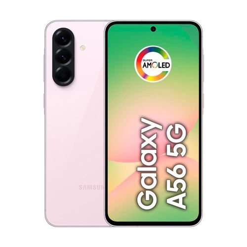 Smartphone Samsung Galaxy A56 5G Rosa 128GB, 8GB RAM, Câmera Tripla até 50MP, Tela Super AMOLED 6.7", IP67, NFC, Vídeo HDR e Recursos AI