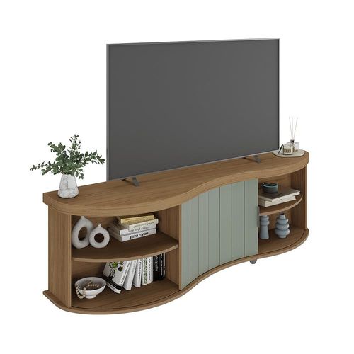 Rack Artely Magnum para TV`s de até 75” com 180cm de largura Carvalho/Off White-Menta