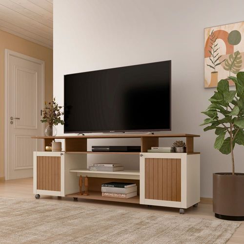Rack Artely Ipanema para TV`s de até 75” - Cinamomo/Off White