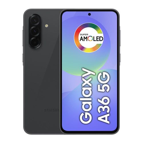 Smartphone Samsung Galaxy A36 5G Preto 128GB, 6GB RAM, Câmera Tripla até 50MP, Tela AMOLED 6.7", IP67, NFC, Recursos AI + Galaxy Buds FE – Grafite