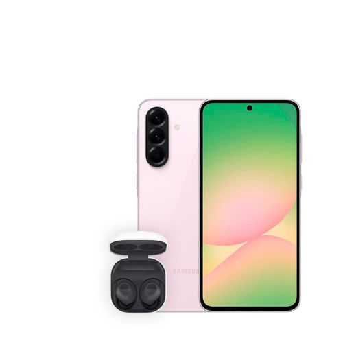 Smartphone Samsung Galaxy A56 5G Rosa 256GB, 8GB RAM, Câmera Tripla 50MP, Tela Super AMOLED 6.7", IP67, NFC e Recursos AI + Galaxy Buds FE - Grafite