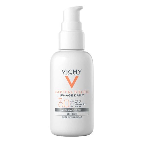 Protetor Solar Vichy Capital Soleil Uv Age Daily Sem Cor FPS60 40g