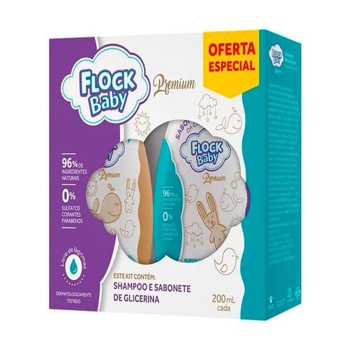 Kit Shampoo e Sabonete Flock Baby Com 200ml Cada