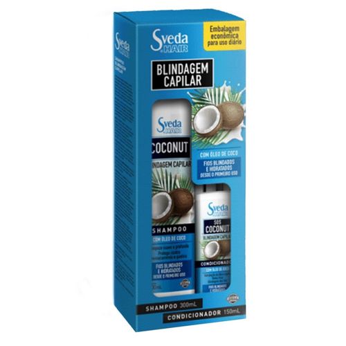 Shampoo 300ml + Condicionador Sveda Blindagem Capilar Coco 150ml