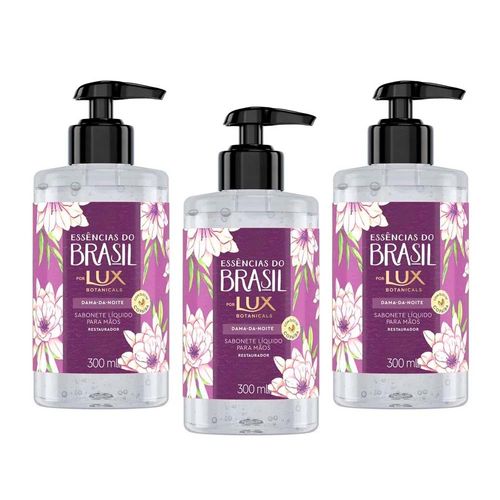 Kit 3 Sabonete Líquido Lux Essências do Brasil Dama da Noite Pump 300ml cada