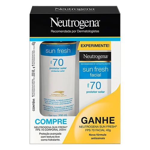 Kit Protetor Solar Neutrogena Sun Fresh Fps70 Corporal 200ml + Protetor Solar Fps 70 Facial 40g
